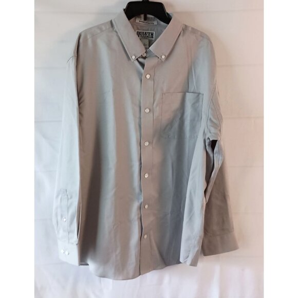 Duluth Trading co Other - Duluth Trading Wrinklefighter Shirt L Gray Cotton Relaxed Fit Long Sleeve NWOT